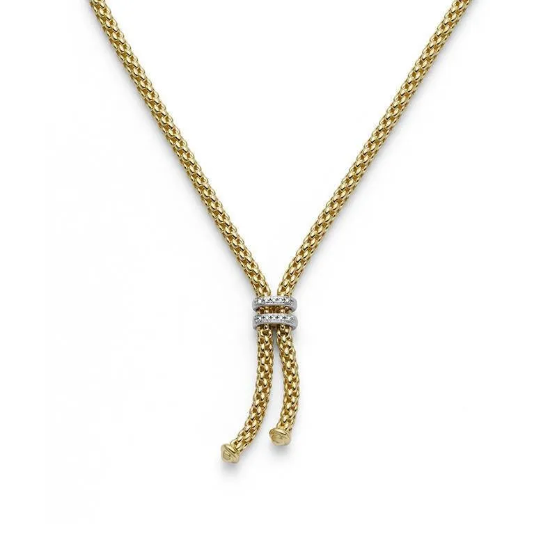 Fope Maori 18ct Yellow Gold 0.09ct Diamond Lariat Necklace