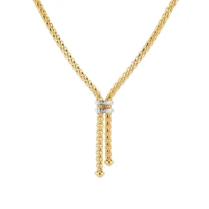 Fope Maori 18ct Yellow Gold 0.09ct Diamond Lariat Necklace