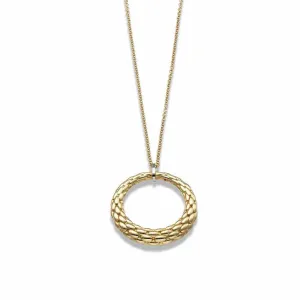Fope Necklace Lovely Daisy 18ct Yellow And White Gold