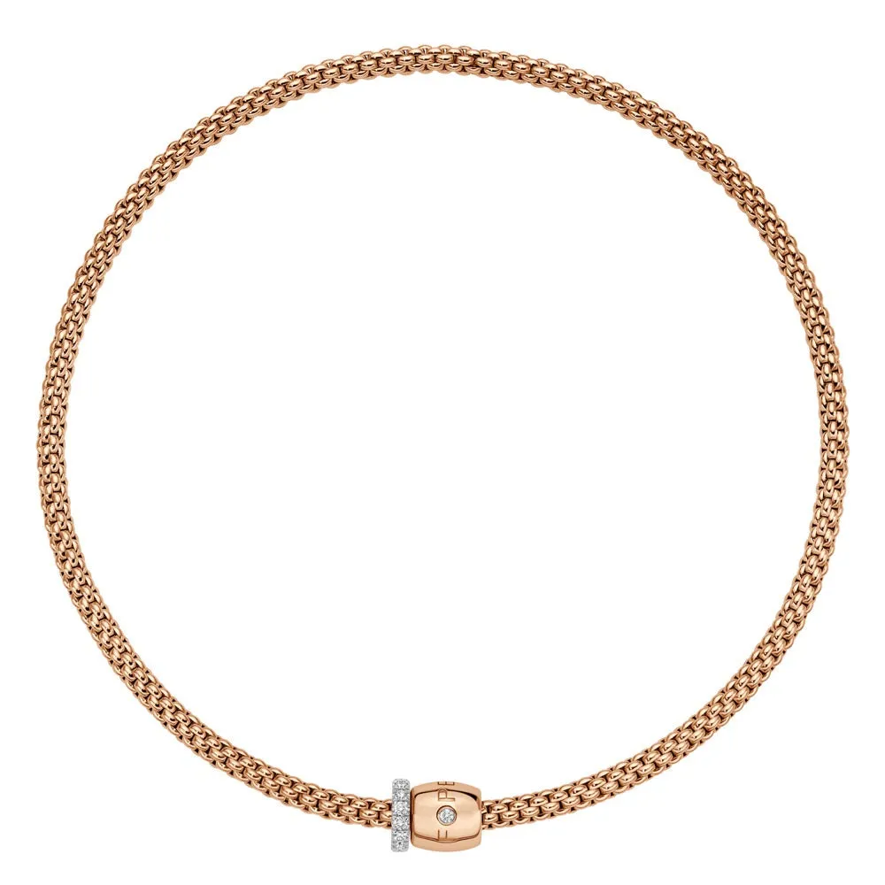 Fope Solo 18ct Rose Gold 0.47ct Diamond 43cm Necklace