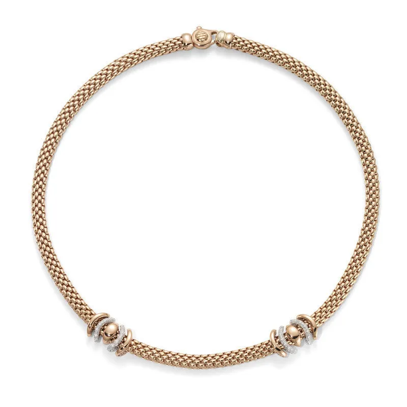 Fope Virginia 18ct Rose Gold 0.44ct Diamond Necklace