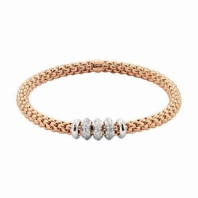 Fope Flex'it Solo 18ct Rose Gold 0.50ct Diamond Bracelet