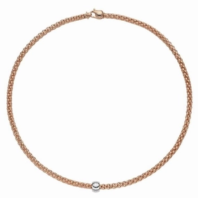Fope Flex'it Solo 18ct Rose Gold Necklace