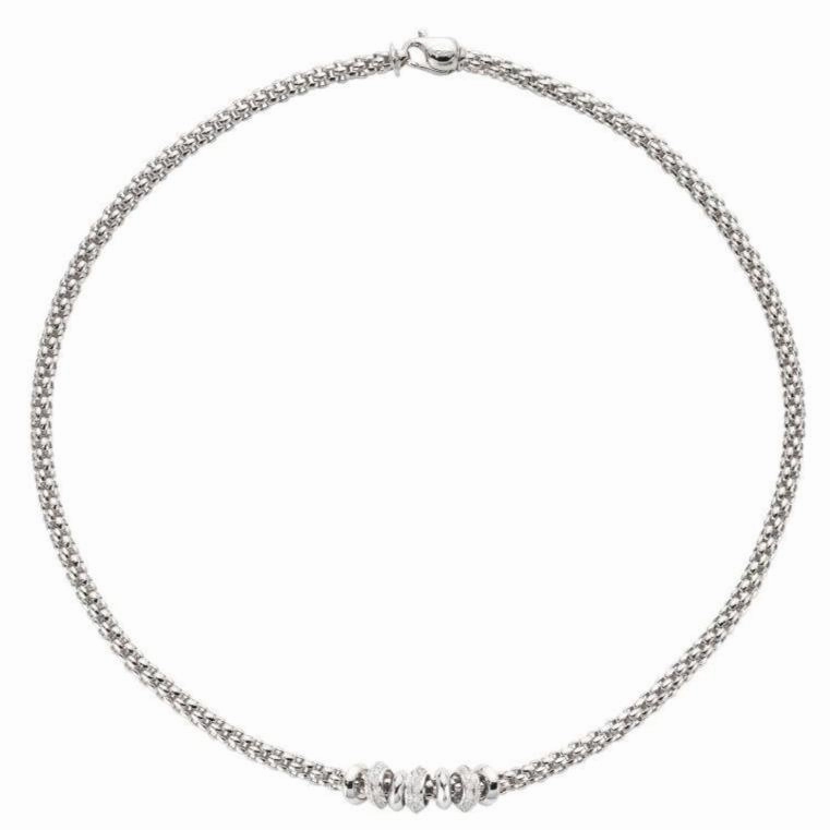 Fope Flex'it Solo 18ct White Gold 0.50ct Diamond Necklace
