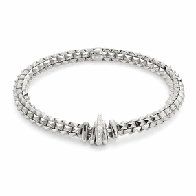 Fope Flex'It Wild Rose 18ct White Gold 0.12ct Diamond Bracelet