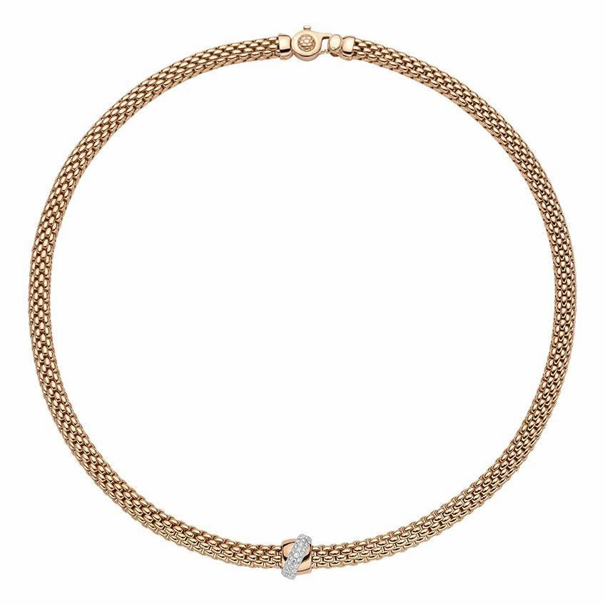 Fope Vendome 18ct Rose Gold 0.20ct Diamond Necklace D