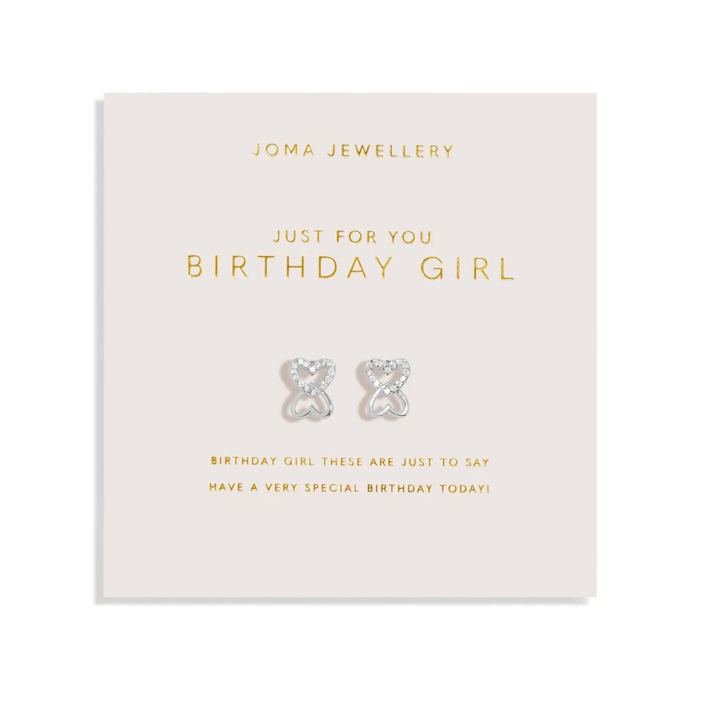 Forever Yours Just For You Birthday Girl Silver Plated Earrings 7505