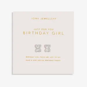 Forever Yours Just For You Birthday Girl Silver Plated Earrings 7505
