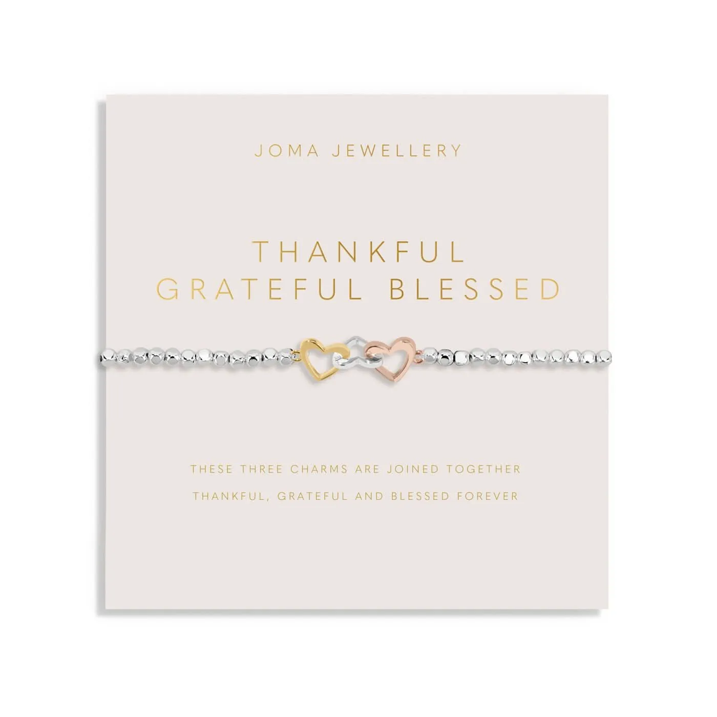 Forever Yours Thankful Grateful Blessed Silver Bracelet 8288
