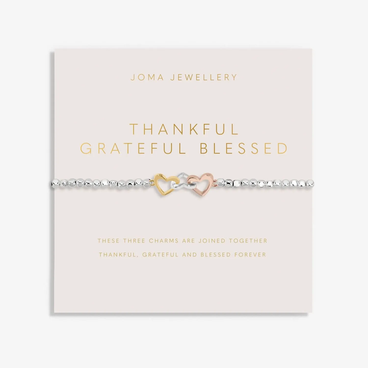 Forever Yours Thankful Grateful Blessed Silver Bracelet 8288