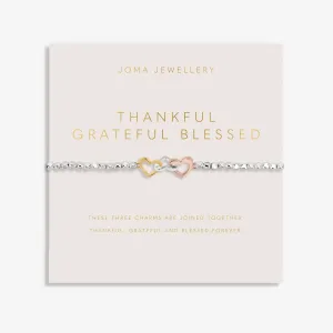 Forever Yours Thankful Grateful Blessed Silver Bracelet 8288