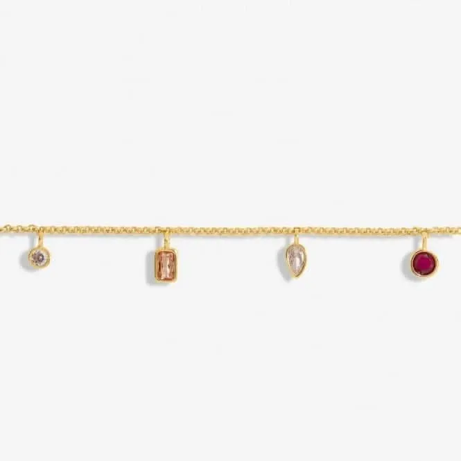 Gem Glow Multi Gem Gold Plated 19cm Adjustable Bracelet 7179