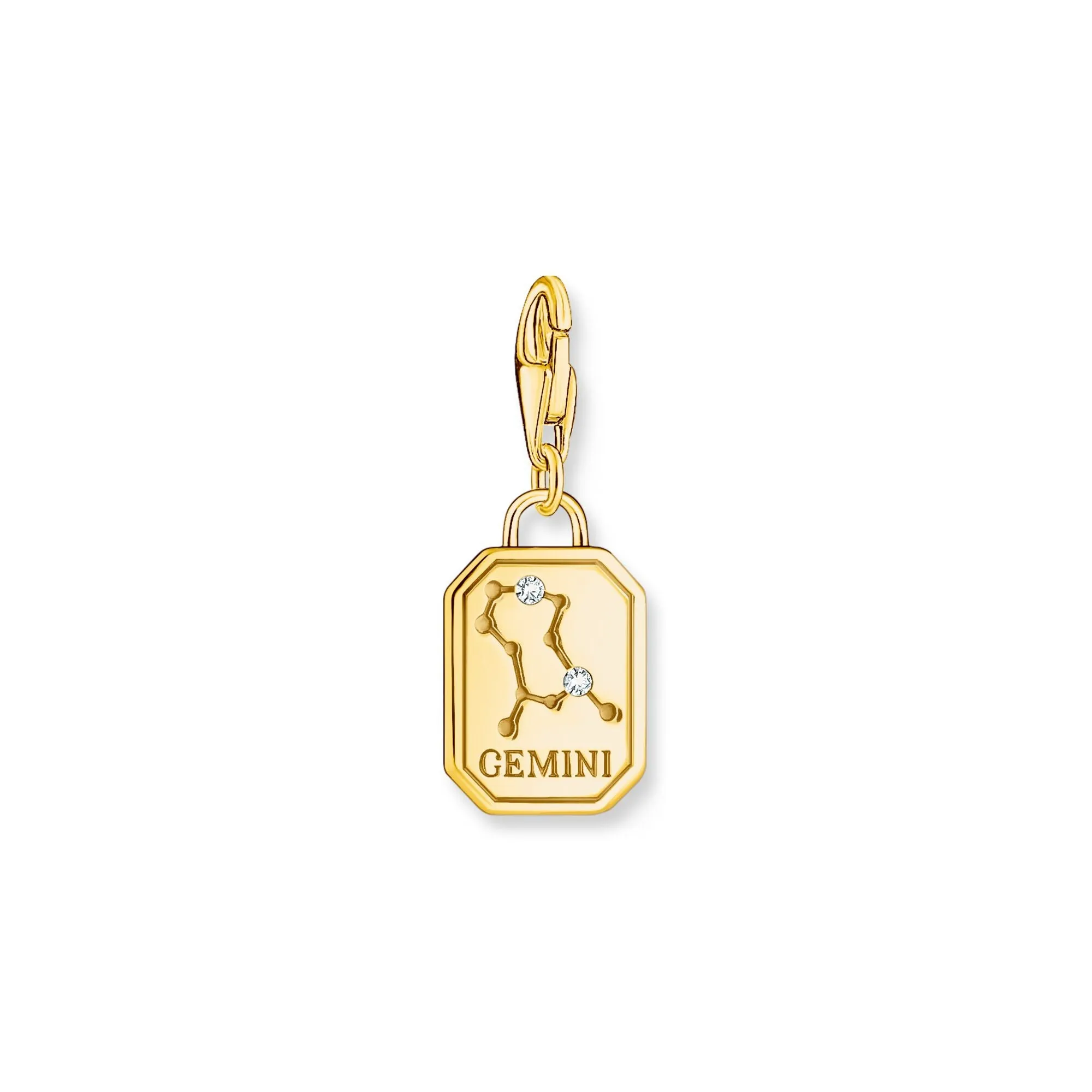 Gemini Zodiac sign gold charm Pendant