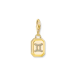 Gemini Zodiac sign gold charm Pendant
