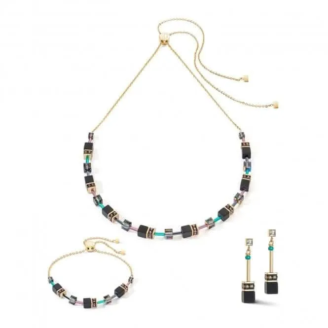 GeoCUBE Iconic Nature Black Multicolour Chain Earrings 3035/21-1315