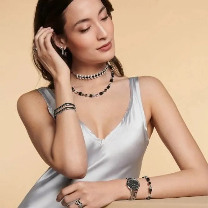 GeoCUBE Iconic Precious Onyx Black-Crystal Necklace 4018/10-1318
