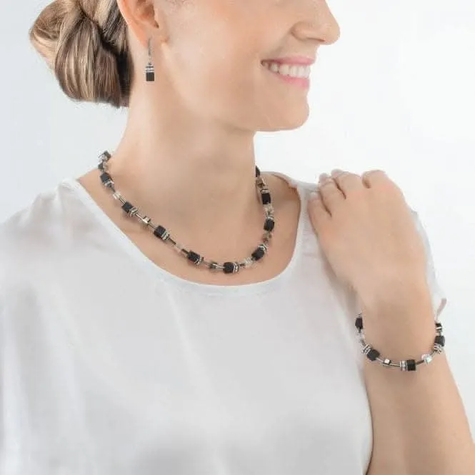 GeoCUBE Iconic Precious Onyx Black-Crystal Necklace 4018/10-1318