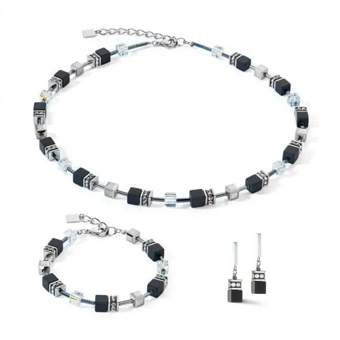 GeoCUBE Iconic Precious Onyx Black-Crystal Necklace 4018/10-1318