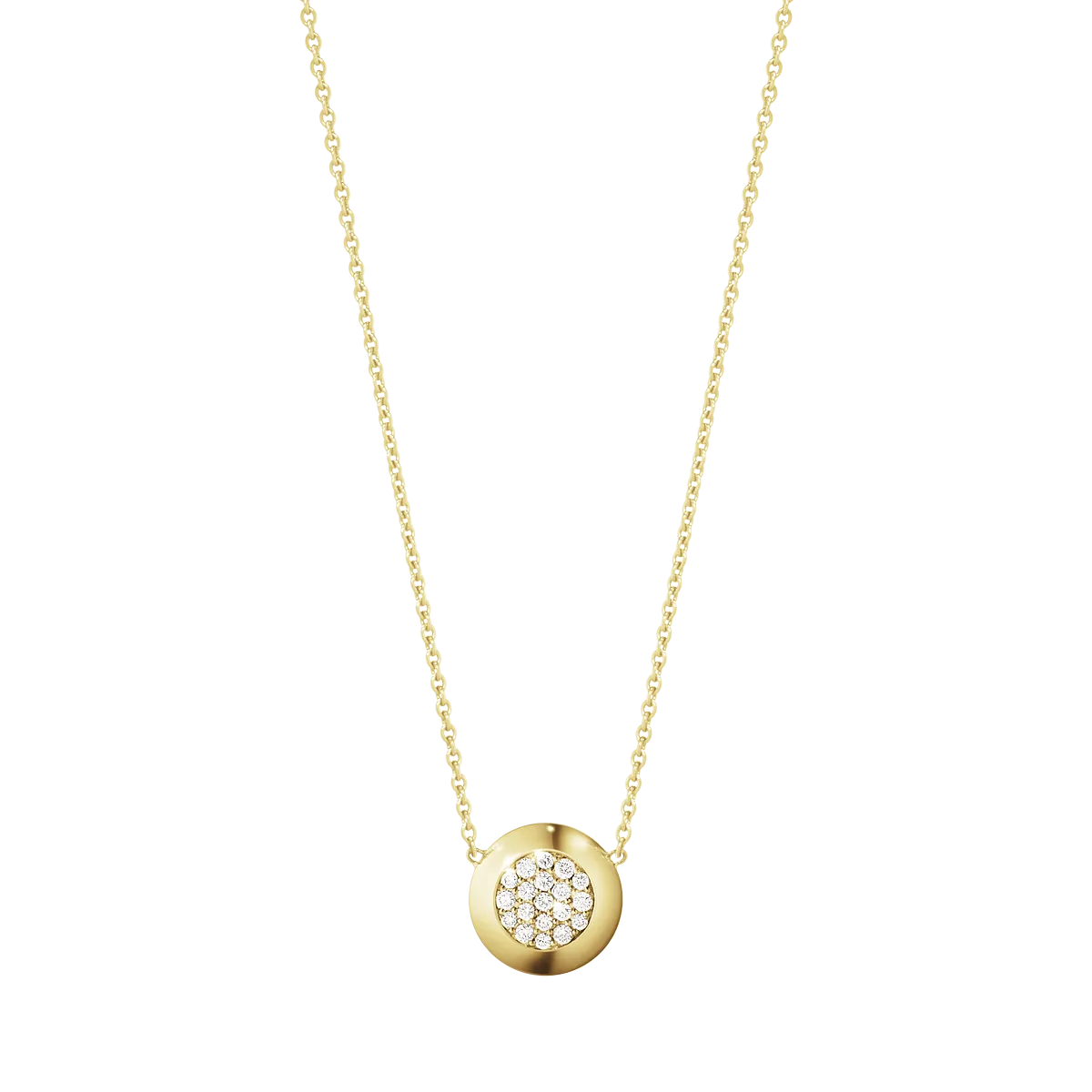Georg Jensen Aurora 18ct Yellow Gold Diamond Pave Necklace