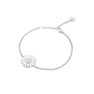 Georg Jensen Daisy Sterling Silver White Enamel Bracelet