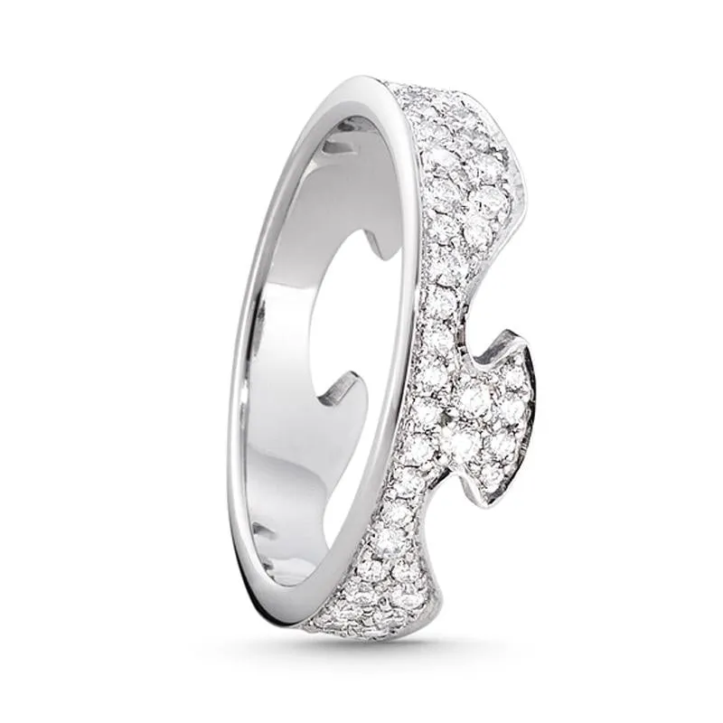 Georg Jensen Fusion 18ct White Gold Diamond End Ring