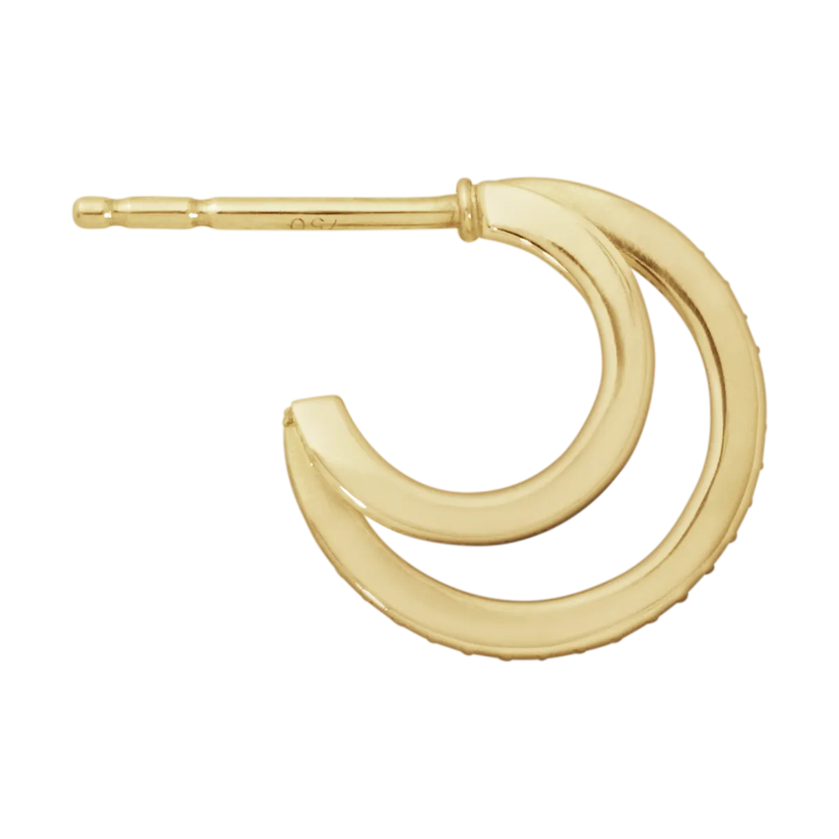 Georg Jensen Halo 18ct Yellow Gold 0.32ct Diamond Hoop Earrings