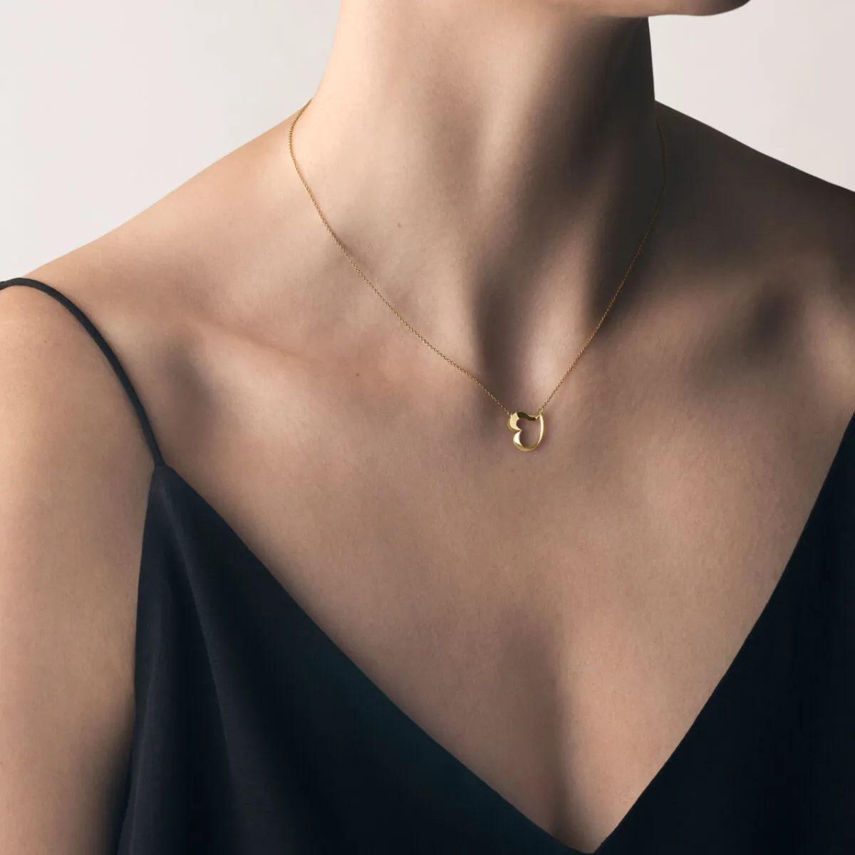 Georg Jensen Hearts of Georg Jensen Love Leaf 18ct Yellow Gold Necklace