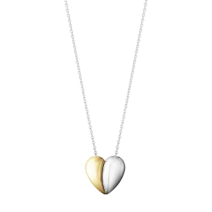 Georg Jensen Hearts of Georg Jensen Sterling Silver Yellow Gold Heart Necklace D