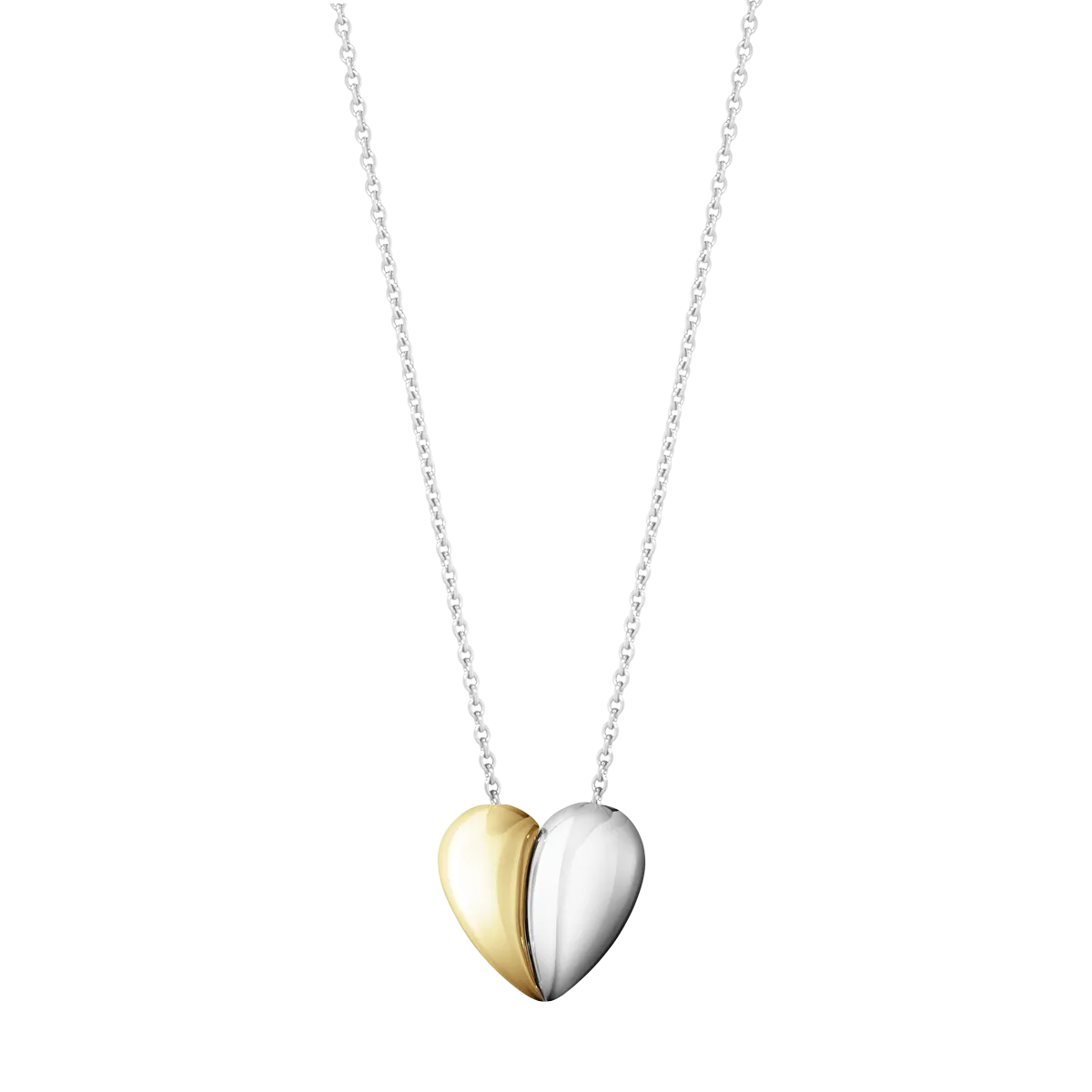 Georg Jensen Hearts of Georg Jensen Sterling Silver Yellow Gold Heart Necklace D