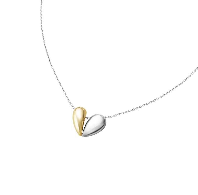 Georg Jensen Hearts of Georg Jensen Sterling Silver Yellow Gold Heart Necklace D