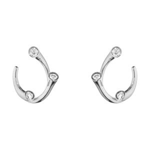 Georg Jensen Magic 18ct White Gold Diamond Hoop Earrings