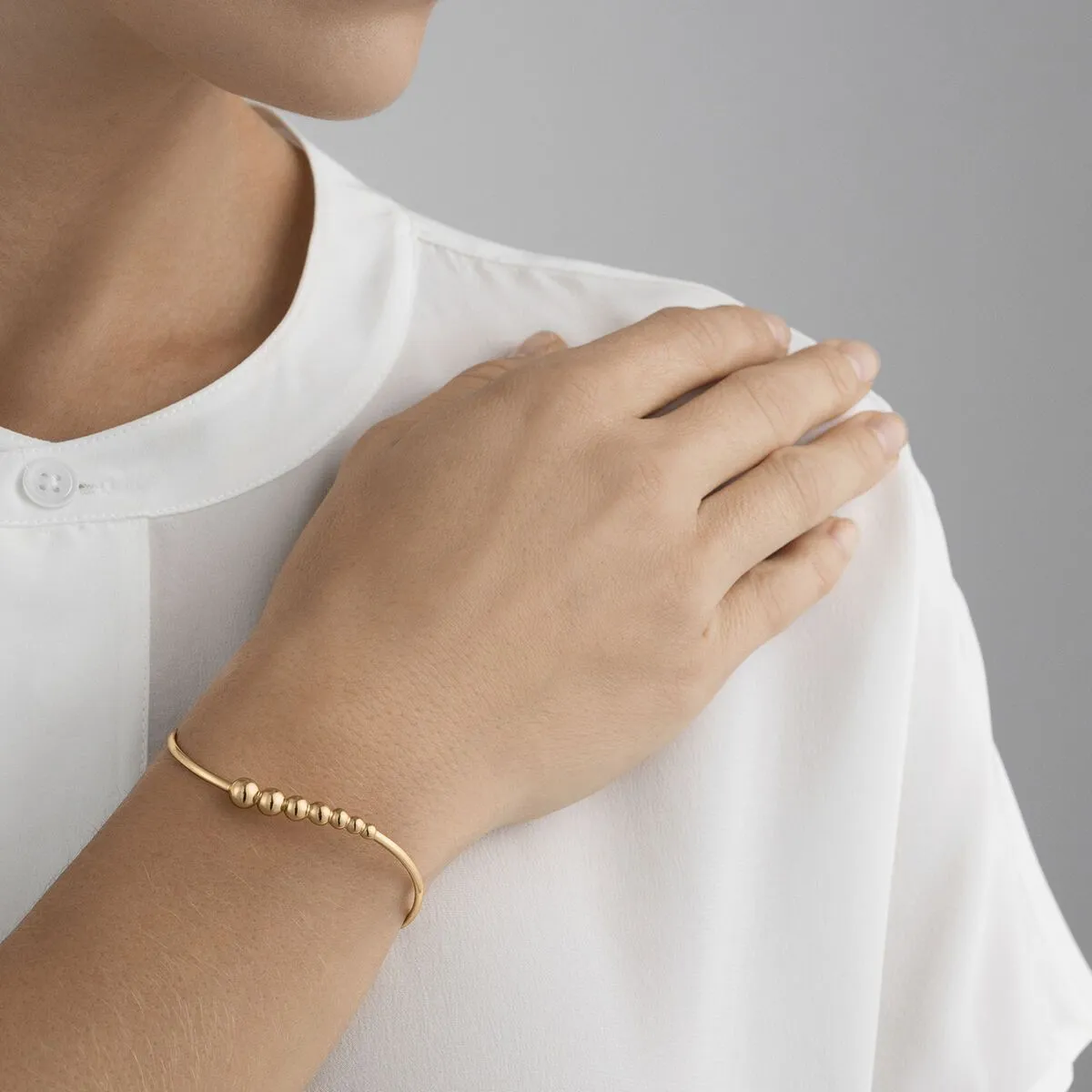 Georg Jensen Moonlight Grapes 18ct Rose Gold Wave Torc Bangle