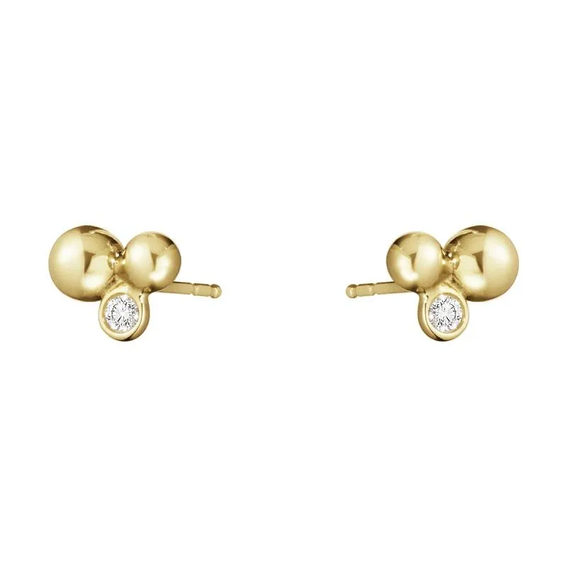 Georg Jensen Moonlight Grapes 18ct Yellow Gold Diamond Stud Earrings