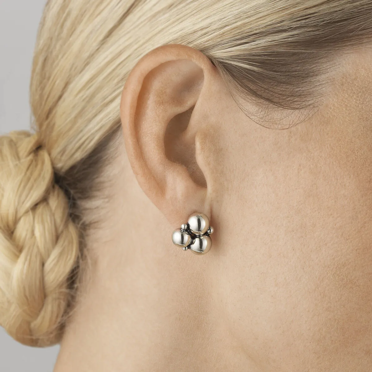 Georg Jensen Moonlight Grapes Sterling Silver Stud Earrings