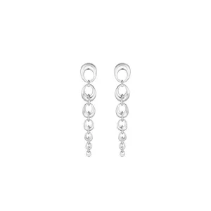 Georg Jensen Offspring Sterling Silver Graduated Link Drop Earrings D