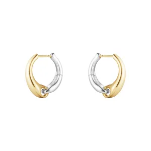 Georg Jensen Reflect 18ct Yellow Gold and Sterling Silver Large Hoop Earrings