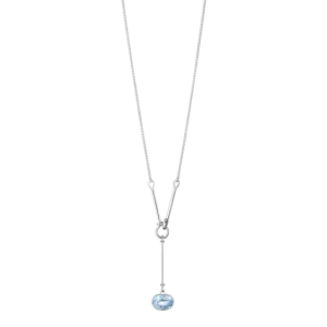Georg Jensen Savannah Sterling Silver Blue Topaz Long Necklace