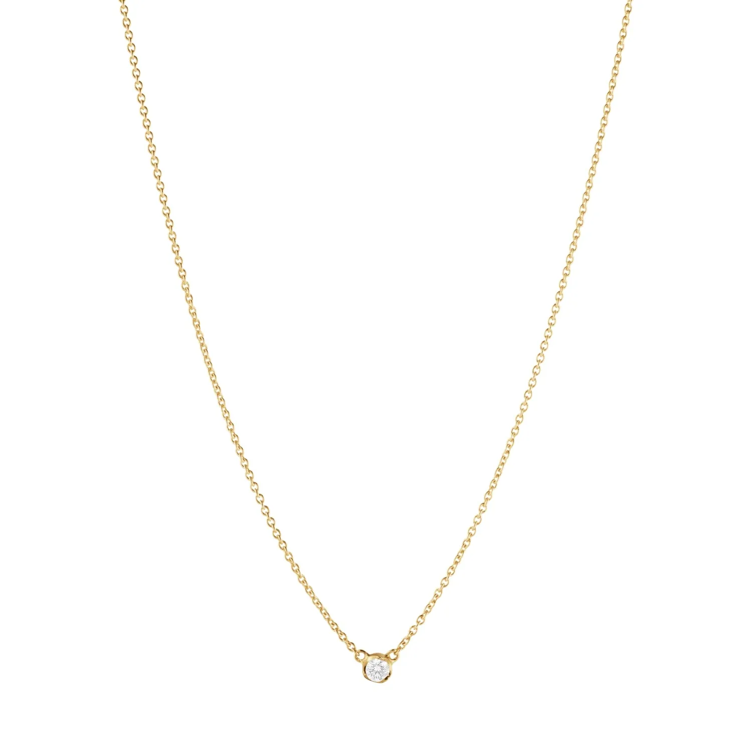 Georg Jensen Signature 18ct Yellow Gold 0.05ct Diamond Solitaire Pendant