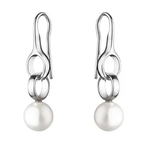 Georg Jensen Sphere Sterling Silver White Pearl Drop Earrings