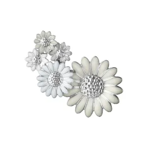 Georg Jensen Stine Goya Daisy Sterling White Enamel Medium Single Ear Cuff