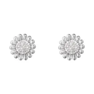 Georg Jensen Sunflower Sterling Silver 0.14ct Diamond Earrings