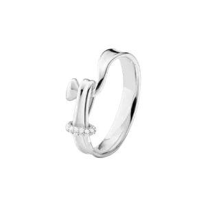 Georg Jensen Torun Sterling Silver Diamond Brilliant Cut Ring