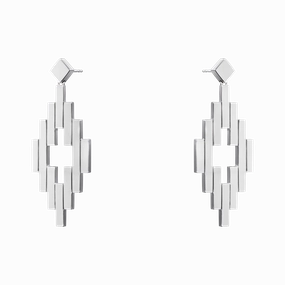 Georg Jensen Aria Sterling Silver Diamond Shape Earrings D