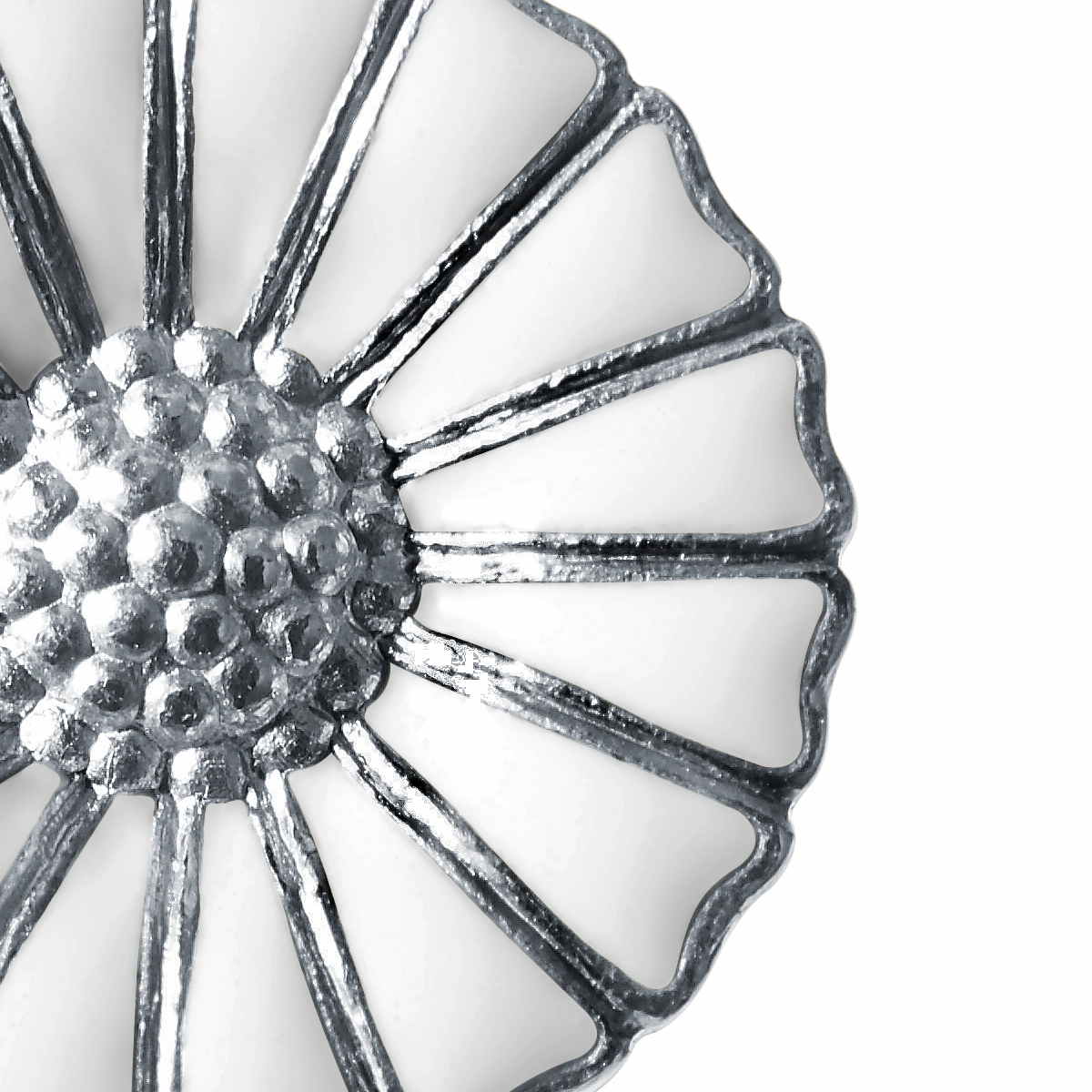 Georg Jensen Daisy Sterling Silver Enamel Stud Earrings