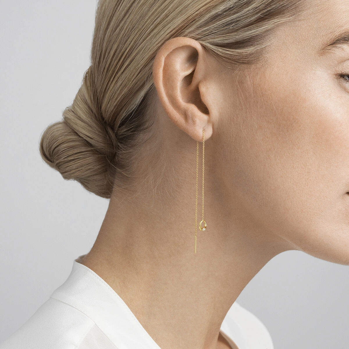 Georg Jensen Magic 18ct Yellow Gold Diamond Threader Earring