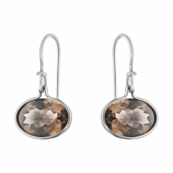 Georg Jensen Savannah Sterling Silver Smokey Quartz Earrings