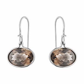 Georg Jensen Savannah Sterling Silver Smokey Quartz Earrings