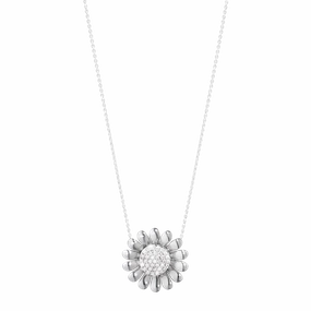 Georg Jensen Sunflower Sterling Silver Diamond Pendant