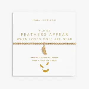 Gold Feathers Appear When Loved Ones Are Near Gold 17.5cm Bracelet 6183