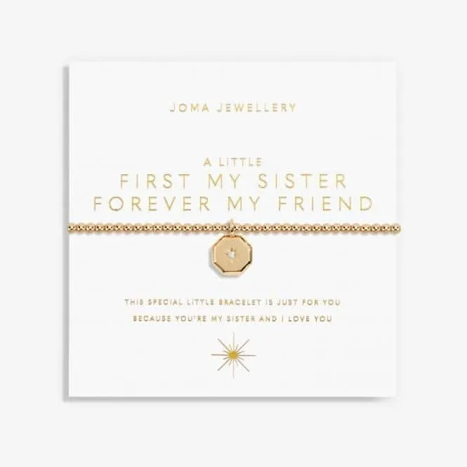 Gold First My Sister Forever My Friend Gold 17.5cm Bracelet 6178